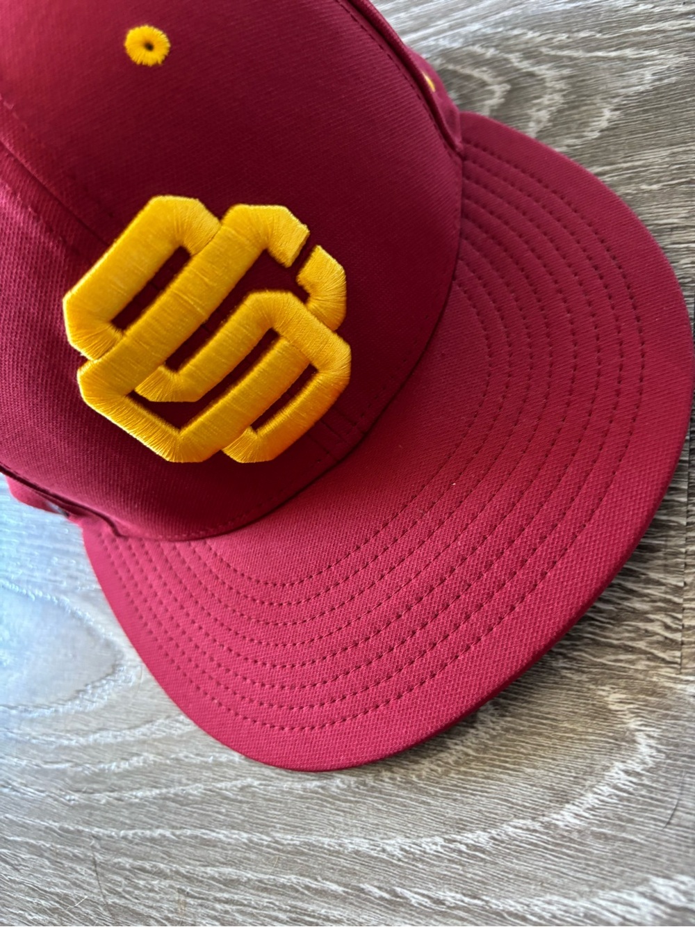 Nike Maroon Snapback Hat with Yellow Embroidered Logo